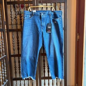 NWT! Levi’s 501 Original Cropped High Rise Straight Leg Jeans Plus Size 20W